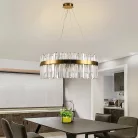 LED design mennyezeti lámpa 80W, 5300 lm, 3000K-6500K, Ø600 mm, fém/kristály - J6332/C