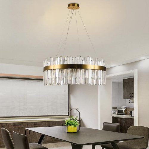 LED design mennyezeti lámpa 80W, 5300 lm, 3000K-6500K, Ø600 mm, fém/kristály - J6332/C