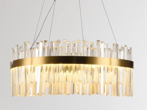 LED design mennyezeti lámpa 80W, 5300 lm, 3000K-6500K, Ø600 mm, fém/kristály - J6332/C
