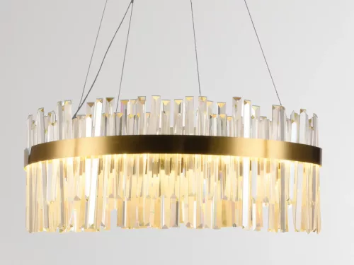 LED design mennyezeti lámpa 80W, 5300 lm, 3000K-6500K, Ø600 mm, fém/kristály - J6332/C