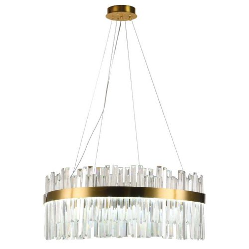 LED design mennyezeti lámpa 80W, 5300 lm, 3000K-6500K, Ø600 mm, fém/kristály - J6332/C