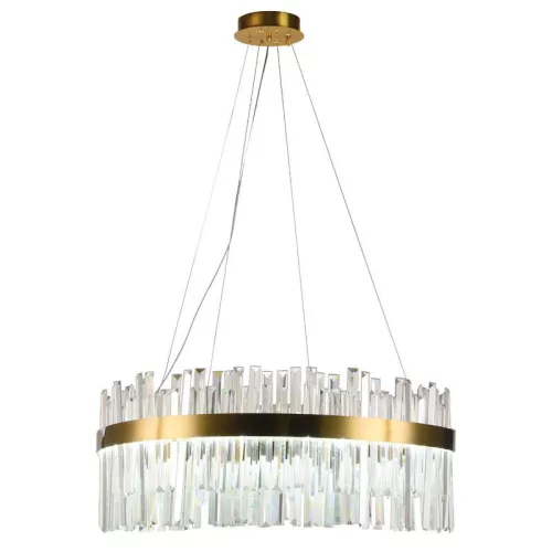 LED design mennyezeti lámpa 80W, 5300 lm, 3000K-6500K, Ø600 mm, fém/kristály - J6332/C