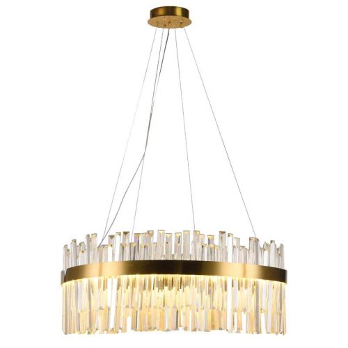LED design mennyezeti lámpa 80W, 5300 lm, 3000K-6500K, Ø600 mm, fém/kristály - J6332/C