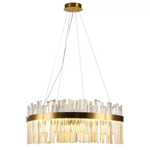 LED design mennyezeti lámpa 80W, 5300 lm, 3000K-6500K, Ø600 mm, fém/kristály - J6332/C