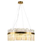 LED design mennyezeti lámpa 110W, 7300 lm, 3000K-6500K, Ø800 mm, fém/kristály - J6333/C