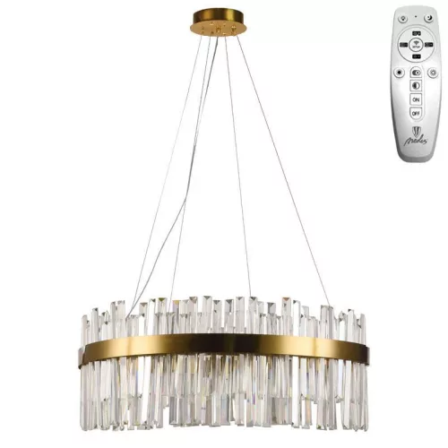 LED design mennyezeti lámpa 110W, 7300 lm, 3000K-6500K, Ø800 mm, fém/kristály - J6333/C