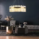 LED design mennyezeti lámpa 110W, 7300 lm, 3000K-6500K, Ø800 mm, fém/kristály - J6333/C