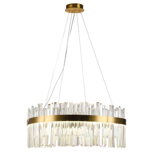 LED design mennyezeti lámpa 110W, 7300 lm, 3000K-6500K, Ø800 mm, fém/kristály - J6333/C