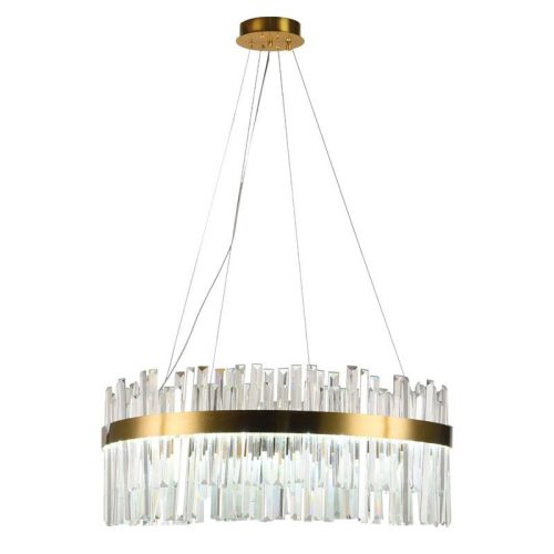 LED design mennyezeti lámpa 110W, 7300 lm, 3000K-6500K, Ø800 mm, fém/kristály - J6333/C