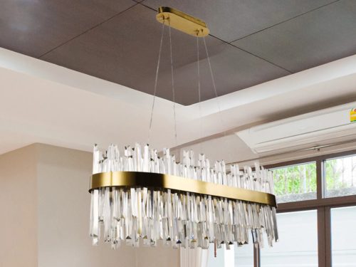LED design mennyezeti lámpa 90W, 7300 lm, 3000K-6500K, Ø800 mm, fém/kristály - J6334/C