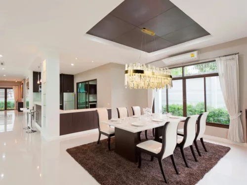 LED design mennyezeti lámpa 90W, 7300 lm, 3000K-6500K, Ø800 mm, fém/kristály - J6334/C