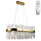 LED design mennyezeti lámpa 90W, 7300 lm, 3000K-6500K, Ø800 mm, fém/kristály - J6334/C