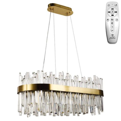 LED design mennyezeti lámpa 90W, 7300 lm, 3000K-6500K, Ø800 mm, fém/kristály - J6334/C