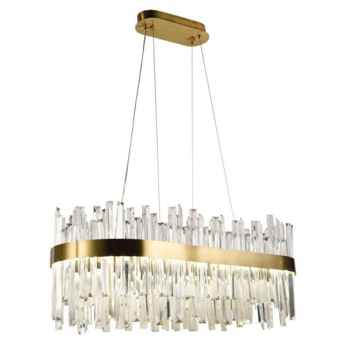 LED design mennyezeti lámpa 90W, 7300 lm, 3000K-6500K, Ø800 mm, fém/kristály - J6334/C