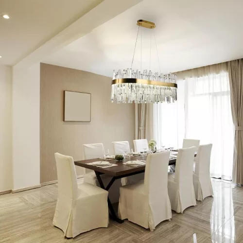 LED design mennyezeti lámpa 90W, 7300 lm, 3000K-6500K, Ø800 mm, fém/kristály - J6334/C