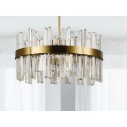   LED design mennyezeti lámpa 80W, 5300 lm, 3000K-6500K, Ø600 mm, fém/kristály - J6335/C