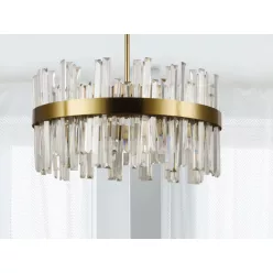   LED design mennyezeti lámpa 80W, 5300 lm, 3000K-6500K, Ø600 mm, fém/kristály - J6335/C