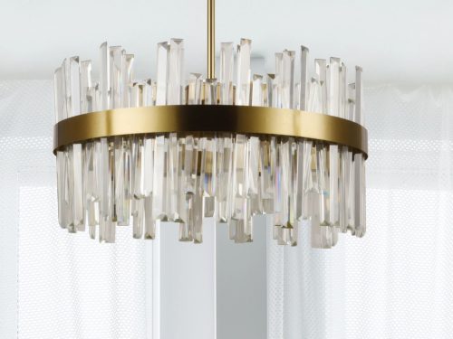 LED design mennyezeti lámpa 80W, 5300 lm, 3000K-6500K, Ø600 mm, fém/kristály - J6335/C