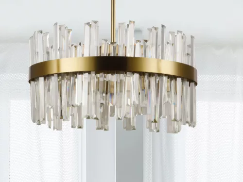 LED design mennyezeti lámpa 80W, 5300 lm, 3000K-6500K, Ø600 mm, fém/kristály - J6335/C