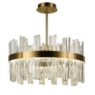 LED design mennyezeti lámpa 80W, 5300 lm, 3000K-6500K, Ø600 mm, fém/kristály - J6335/C