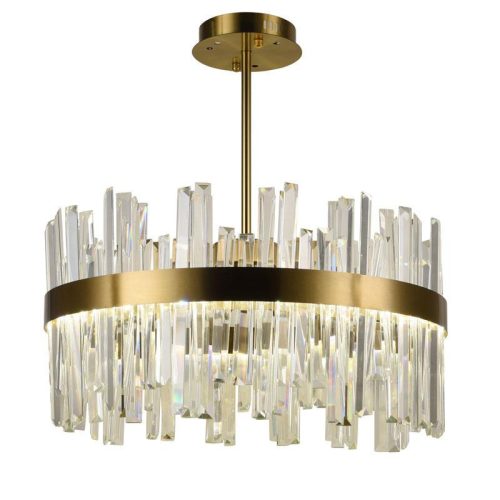 LED design mennyezeti lámpa 80W, 5300 lm, 3000K-6500K, Ø600 mm, fém/kristály - J6335/C