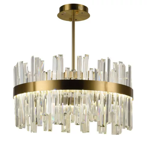 LED design mennyezeti lámpa 80W, 5300 lm, 3000K-6500K, Ø600 mm, fém/kristály - J6335/C