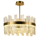 LED design mennyezeti lámpa 80W, 5300 lm, 3000K-6500K, Ø600 mm, fém/kristály - J6335/C