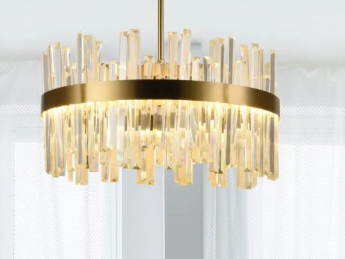 LED design mennyezeti lámpa 80W, 5300 lm, 3000K-6500K, Ø600 mm, fém/kristály - J6335/C