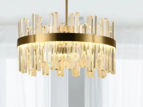 LED design mennyezeti lámpa 80W, 5300 lm, 3000K-6500K, Ø600 mm, fém/kristály - J6335/C