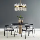 LED design mennyezeti lámpa 80W, 5300 lm, 3000K-6500K, Ø600 mm, fém/kristály - J6335/C