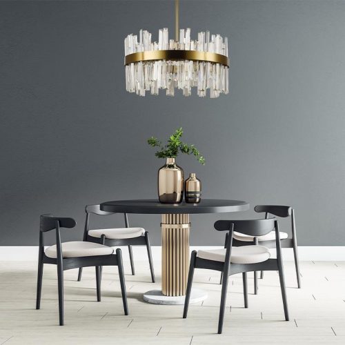 LED design mennyezeti lámpa 80W, 5300 lm, 3000K-6500K, Ø600 mm, fém/kristály - J6335/C