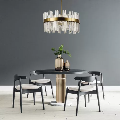 LED design mennyezeti lámpa 80W, 5300 lm, 3000K-6500K, Ø600 mm, fém/kristály - J6335/C