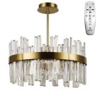 LED design mennyezeti lámpa 80W, 5300 lm, 3000K-6500K, Ø600 mm, fém/kristály - J6335/C