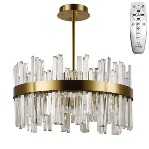 LED design mennyezeti lámpa 80W, 5300 lm, 3000K-6500K, Ø600 mm, fém/kristály - J6335/C