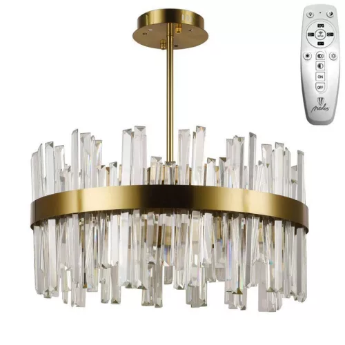 LED design mennyezeti lámpa 80W, 5300 lm, 3000K-6500K, Ø600 mm, fém/kristály - J6335/C