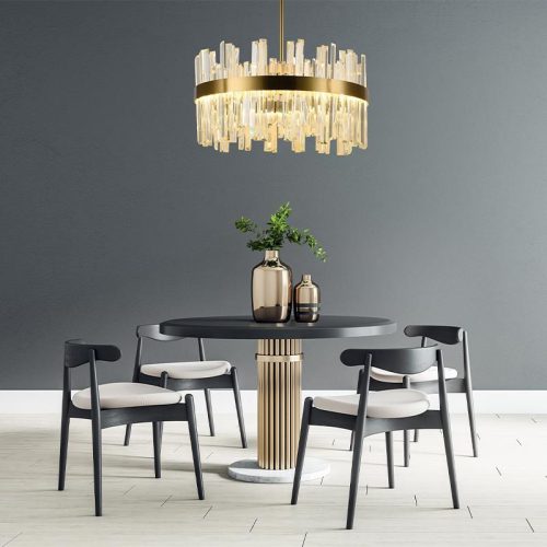 LED design mennyezeti lámpa 80W, 5300 lm, 3000K-6500K, Ø600 mm, fém/kristály - J6335/C
