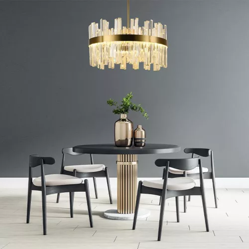 LED design mennyezeti lámpa 80W, 5300 lm, 3000K-6500K, Ø600 mm, fém/kristály - J6335/C