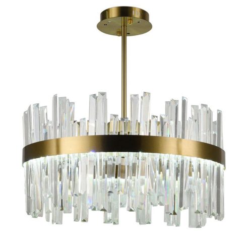 LED design mennyezeti lámpa 80W, 5300 lm, 3000K-6500K, Ø600 mm, fém/kristály - J6335/C