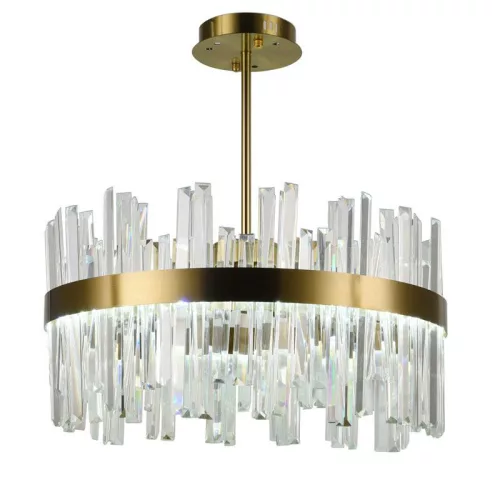 LED design mennyezeti lámpa 80W, 5300 lm, 3000K-6500K, Ø600 mm, fém/kristály - J6335/C