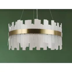   LED design mennyezeti lámpa 40W, 2700 lm, 3000K-6500K, Ø600 mm, fém/kristály - J6338/C