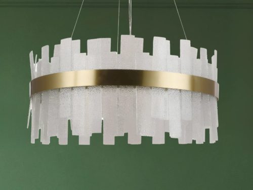 LED design mennyezeti lámpa 40W, 2700 lm, 3000K-6500K, Ø600 mm, fém/kristály - J6338/C