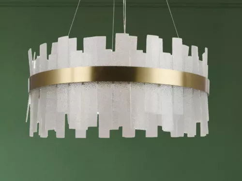 LED design mennyezeti lámpa 40W, 2700 lm, 3000K-6500K, Ø600 mm, fém/kristály - J6338/C