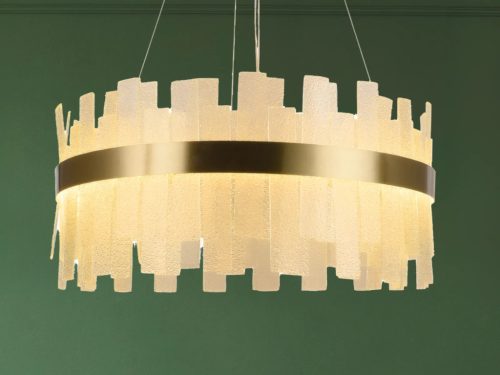 LED design mennyezeti lámpa 40W, 2700 lm, 3000K-6500K, Ø600 mm, fém/kristály - J6338/C