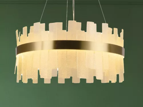 LED design mennyezeti lámpa 40W, 2700 lm, 3000K-6500K, Ø600 mm, fém/kristály - J6338/C