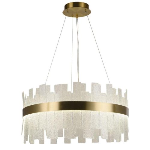 LED design mennyezeti lámpa 40W, 2700 lm, 3000K-6500K, Ø600 mm, fém/kristály - J6338/C