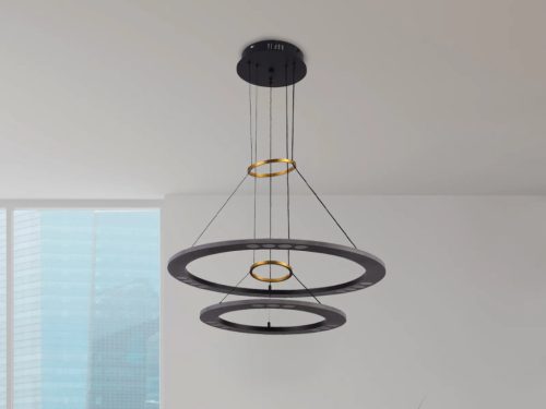 LED design mennyezeti lámpa 65W, 400+600mm, 3900 lm, 3000K-6500K, dimmelhető, IP20 - J7301/B