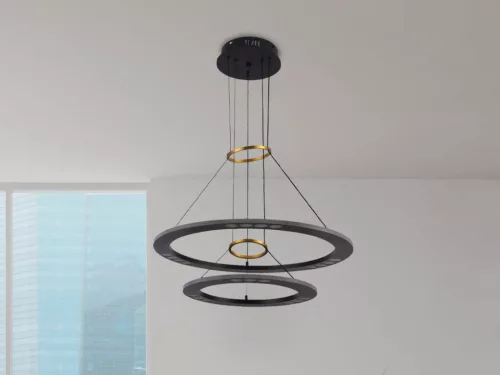 LED design mennyezeti lámpa 65W, 400+600mm, 3900 lm, 3000K-6500K, dimmelhető, IP20 - J7301/B