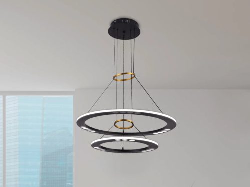 LED design mennyezeti lámpa 65W, 400+600mm, 3900 lm, 3000K-6500K, dimmelhető, IP20 - J7301/B