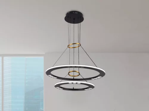 LED design mennyezeti lámpa 65W, 400+600mm, 3900 lm, 3000K-6500K, dimmelhető, IP20 - J7301/B