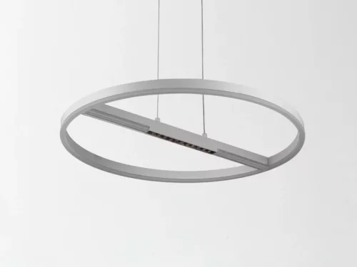 LED mennyezeti lámpa, 75W, 5700 lm, 3000K–6500K állítható, IP20, fém/akril Ø600 mm - J7307/W